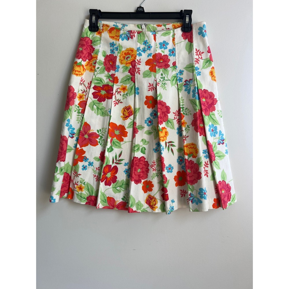Tommy Hilfiger Floral Print Pleated Skirt‎ Size 2 Colorful Flowers